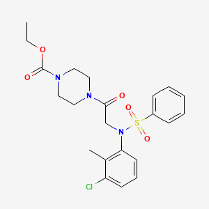 ethyl 4-[N-(3-chloro-2-methylphenyl)-N-(phenylsulfonyl)glycyl]-1-piperazinecarboxylate