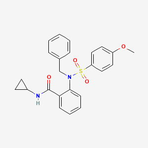 molecular formula C24H24N2O4S B3465592 2-{benzyl[(4-methoxyphenyl)sulfonyl]amino}-N-cyclopropylbenzamide 