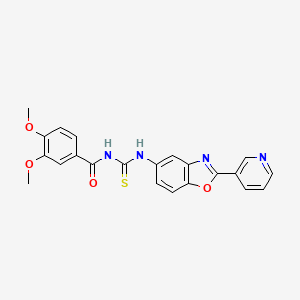 3,4-dimethoxy-N-({[2-(3-pyridinyl)-1,3-benzoxazol-5-yl]amino}carbonothioyl)benzamide