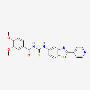 3,4-dimethoxy-N-({[2-(4-pyridinyl)-1,3-benzoxazol-5-yl]amino}carbonothioyl)benzamide