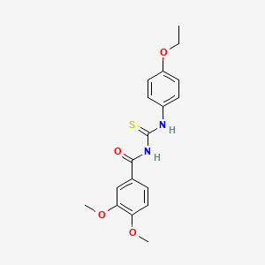 molecular formula C18H20N2O4S B3465663 N-{[(4-ethoxyphenyl)amino]carbonothioyl}-3,4-dimethoxybenzamide 