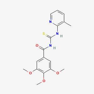 molecular formula C17H19N3O4S B3465669 3,4,5-trimethoxy-N-{[(3-methyl-2-pyridinyl)amino]carbonothioyl}benzamide 