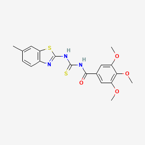 3,4,5-trimethoxy-N-{[(6-methyl-1,3-benzothiazol-2-yl)amino]carbonothioyl}benzamide