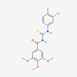 molecular formula C18H19ClN2O4S B3465695 N-{[(3-chloro-4-methylphenyl)amino]carbonothioyl}-3,4,5-trimethoxybenzamide 