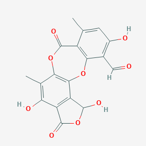 molecular formula C18H12O9 B034657 无棒酸 CAS No. 571-67-5