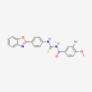 molecular formula C22H16BrN3O3S B3465709 N-({[4-(1,3-benzoxazol-2-yl)phenyl]amino}carbonothioyl)-3-bromo-4-methoxybenzamide 