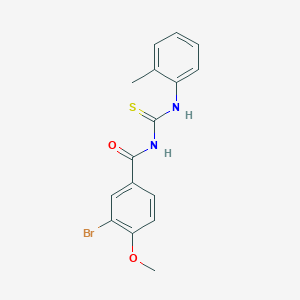 molecular formula C16H15BrN2O2S B3465716 3-bromo-4-methoxy-N-{[(2-methylphenyl)amino]carbonothioyl}benzamide 