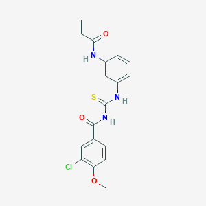 molecular formula C18H18ClN3O3S B3465720 3-chloro-4-methoxy-N-({[3-(propionylamino)phenyl]amino}carbonothioyl)benzamide 