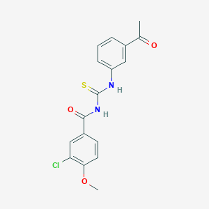 molecular formula C17H15ClN2O3S B3465725 N-{[(3-acetylphenyl)amino]carbonothioyl}-3-chloro-4-methoxybenzamide 