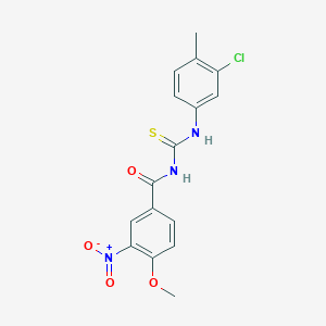 molecular formula C16H14ClN3O4S B3465740 N-{[(3-chloro-4-methylphenyl)amino]carbonothioyl}-4-methoxy-3-nitrobenzamide CAS No. 6425-68-9