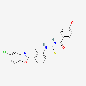 N-({[3-(5-chloro-1,3-benzoxazol-2-yl)-2-methylphenyl]amino}carbonothioyl)-4-methoxybenzamide