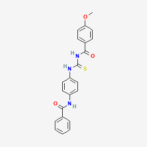 molecular formula C22H19N3O3S B3465753 N-({[4-(benzoylamino)phenyl]amino}carbonothioyl)-4-methoxybenzamide 