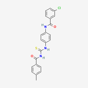 molecular formula C22H18ClN3O2S B3465759 3-chloro-N-[4-({[(4-methylbenzoyl)amino]carbonothioyl}amino)phenyl]benzamide 