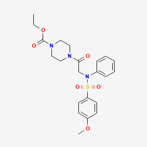 molecular formula C22H27N3O6S B3465806 ethyl 4-{N-[(4-methoxyphenyl)sulfonyl]-N-phenylglycyl}-1-piperazinecarboxylate 