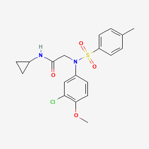 N~2~-(3-chloro-4-methoxyphenyl)-N~1~-cyclopropyl-N~2~-[(4-methylphenyl)sulfonyl]glycinamide