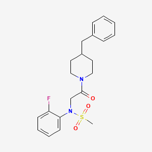 molecular formula C21H25FN2O3S B3465824 N-[2-(4-benzyl-1-piperidinyl)-2-oxoethyl]-N-(2-fluorophenyl)methanesulfonamide 