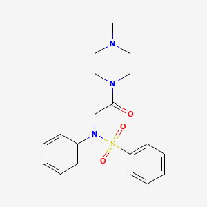 molecular formula C19H23N3O3S B3465831 N-[2-(4-methyl-1-piperazinyl)-2-oxoethyl]-N-phenylbenzenesulfonamide 