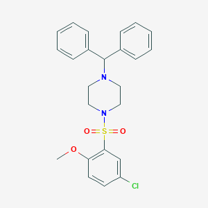 molecular formula C24H25ClN2O3S B346585 1-Benzhydryl-4-((5-chloro-2-methoxyphenyl)sulfonyl)piperazine CAS No. 325810-84-2