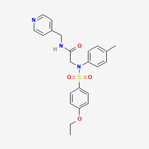 molecular formula C23H25N3O4S B3465855 N~2~-[(4-ethoxyphenyl)sulfonyl]-N~2~-(4-methylphenyl)-N~1~-(4-pyridinylmethyl)glycinamide 