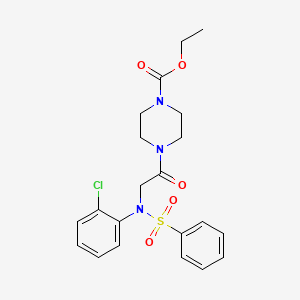 ethyl 4-[N-(2-chlorophenyl)-N-(phenylsulfonyl)glycyl]-1-piperazinecarboxylate