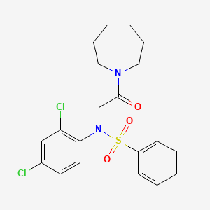 molecular formula C20H22Cl2N2O3S B3465872 N-[2-(1-azepanyl)-2-oxoethyl]-N-(2,4-dichlorophenyl)benzenesulfonamide 