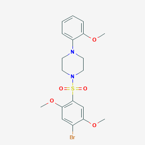molecular formula C19H23BrN2O5S B346588 1-[(4-Bromo-2,5-dimethoxyphenyl)sulfonyl]-4-(2-methoxyphenyl)piperazine CAS No. 442552-74-1