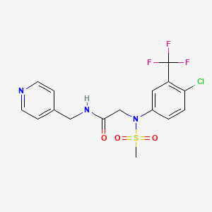 molecular formula C16H15ClF3N3O3S B3465880 N~2~-[4-chloro-3-(trifluoromethyl)phenyl]-N~2~-(methylsulfonyl)-N~1~-(4-pyridinylmethyl)glycinamide 