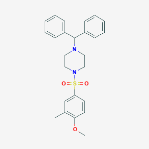 molecular formula C25H28N2O3S B346589 1-(Diphenylmethyl)-4-[(4-methoxy-3-methylphenyl)sulfonyl]piperazine CAS No. 446309-03-1