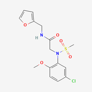 molecular formula C15H17ClN2O5S B3465898 N~2~-(5-chloro-2-methoxyphenyl)-N~1~-(2-furylmethyl)-N~2~-(methylsulfonyl)glycinamide 