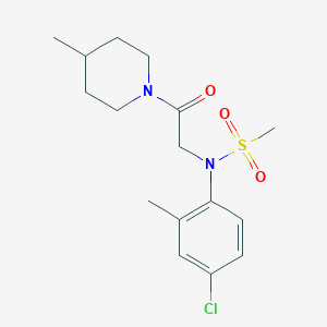 molecular formula C16H23ClN2O3S B3465908 N-(4-chloro-2-methylphenyl)-N-[2-(4-methyl-1-piperidinyl)-2-oxoethyl]methanesulfonamide 