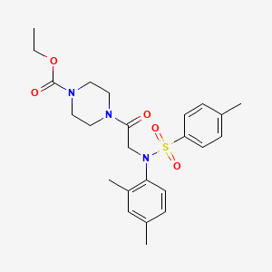 molecular formula C24H31N3O5S B3465924 ethyl 4-{N-(2,4-dimethylphenyl)-N-[(4-methylphenyl)sulfonyl]glycyl}-1-piperazinecarboxylate 