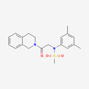 molecular formula C20H24N2O3S B3465947 N-[2-(3,4-dihydro-2(1H)-isoquinolinyl)-2-oxoethyl]-N-(3,5-dimethylphenyl)methanesulfonamide 