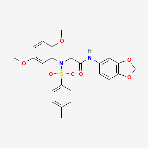 molecular formula C24H24N2O7S B3465959 N~1~-1,3-benzodioxol-5-yl-N~2~-(2,5-dimethoxyphenyl)-N~2~-[(4-methylphenyl)sulfonyl]glycinamide 