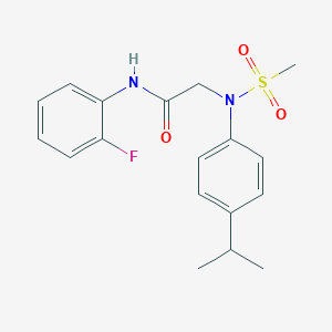 molecular formula C18H21FN2O3S B3465961 N~1~-(2-fluorophenyl)-N~2~-(4-isopropylphenyl)-N~2~-(methylsulfonyl)glycinamide 