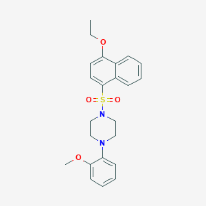 molecular formula C23H26N2O4S B346598 1-(4-Ethoxynaphthalen-1-yl)sulfonyl-4-(2-methoxyphenyl)piperazine CAS No. 441315-24-8