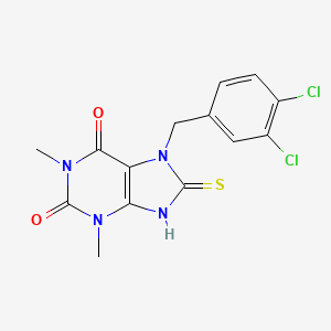 7-(3,4-dichlorobenzyl)-8-mercapto-1,3-dimethyl-3,7-dihydro-1H-purine-2,6-dione