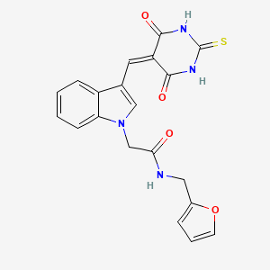 2-{3-[(4,6-dioxo-2-thioxotetrahydro-5(2H)-pyrimidinylidene)methyl]-1H-indol-1-yl}-N-(2-furylmethyl)acetamide