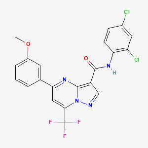 molecular formula C21H13Cl2F3N4O2 B3466021 N-(2,4-dichlorophenyl)-5-(3-methoxyphenyl)-7-(trifluoromethyl)pyrazolo[1,5-a]pyrimidine-3-carboxamide 