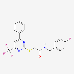 N-(4-fluorobenzyl)-2-{[4-phenyl-6-(trifluoromethyl)-2-pyrimidinyl]thio}acetamide