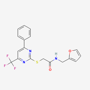 molecular formula C18H14F3N3O2S B3466033 N-(2-furylmethyl)-2-{[4-phenyl-6-(trifluoromethyl)-2-pyrimidinyl]thio}acetamide 