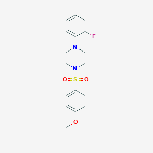 molecular formula C18H21FN2O3S B346605 1-[(4-Ethoxyphenyl)sulfonyl]-4-(2-fluorophenyl)piperazine CAS No. 496015-99-7