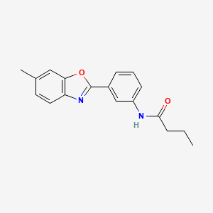 molecular formula C18H18N2O2 B3466064 N-[3-(6-methyl-1,3-benzoxazol-2-yl)phenyl]butanamide 