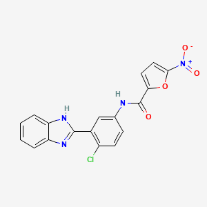 molecular formula C18H11ClN4O4 B3466071 N-[3-(1H-benzimidazol-2-yl)-4-chlorophenyl]-5-nitro-2-furamide 