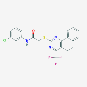 molecular formula C21H15ClF3N3OS B3466084 N-(3-chlorophenyl)-2-{[4-(trifluoromethyl)-5,6-dihydrobenzo[h]quinazolin-2-yl]thio}acetamide 