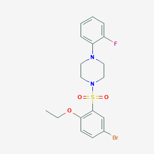 molecular formula C18H20BrFN2O3S B346609 1-(5-Bromo-2-ethoxybenzenesulfonyl)-4-(2-fluorophenyl)piperazine CAS No. 496016-05-8