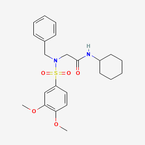 molecular formula C23H30N2O5S B3466091 N~2~-benzyl-N~1~-cyclohexyl-N~2~-[(3,4-dimethoxyphenyl)sulfonyl]glycinamide 