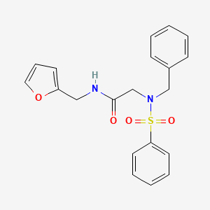 molecular formula C20H20N2O4S B3466096 N~2~-benzyl-N~1~-(2-furylmethyl)-N~2~-(phenylsulfonyl)glycinamide 