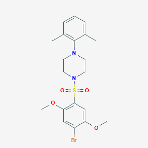 molecular formula C20H25BrN2O4S B346612 1-[(4-Bromo-2,5-dimethoxyphenyl)sulfonyl]-4-(2,6-dimethylphenyl)piperazine CAS No. 694468-73-0