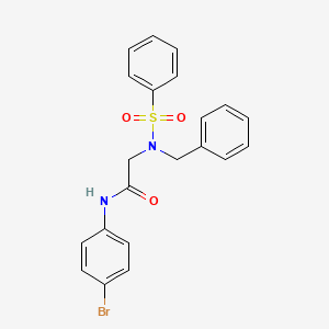 molecular formula C21H19BrN2O3S B3466124 N~2~-benzyl-N~1~-(4-bromophenyl)-N~2~-(phenylsulfonyl)glycinamide CAS No. 5600-45-3