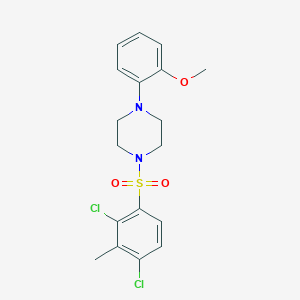 molecular formula C18H20Cl2N2O3S B346613 2-{4-[(2,4-Dichloro-3-methylphenyl)sulfonyl]-1-piperazinyl}phenyl methyl ether 
